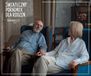 Świąteczny poradnik dla rodzin ze zdjęciem dwóch seniorów
