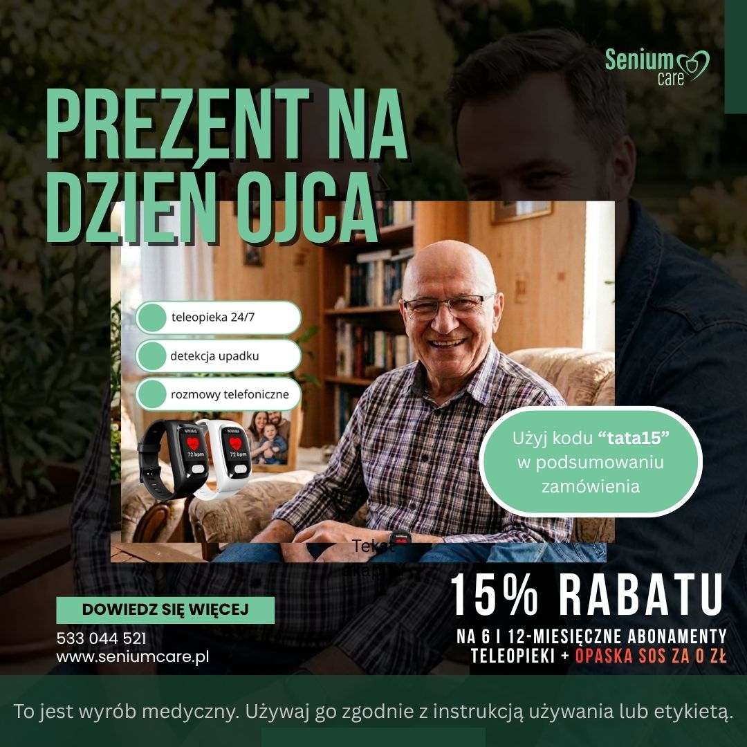 Teleopieka dla seniora – opaska bezpieczeństwa Senium Care