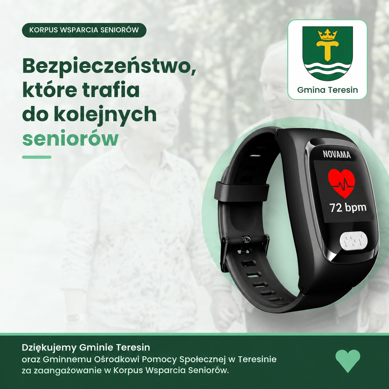 korpus wsparcia seniorów i opaski dla seniorów w teresinie